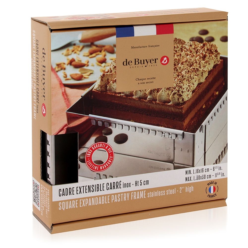 de Buyer - Dehnbarer eckiger Riesenrahmen - 16 x16 bis 30 x 30 cm de Buyer - Dehnbarer eckiger Riesenrahmen - 16 x16 bis 30 x 30 cm
