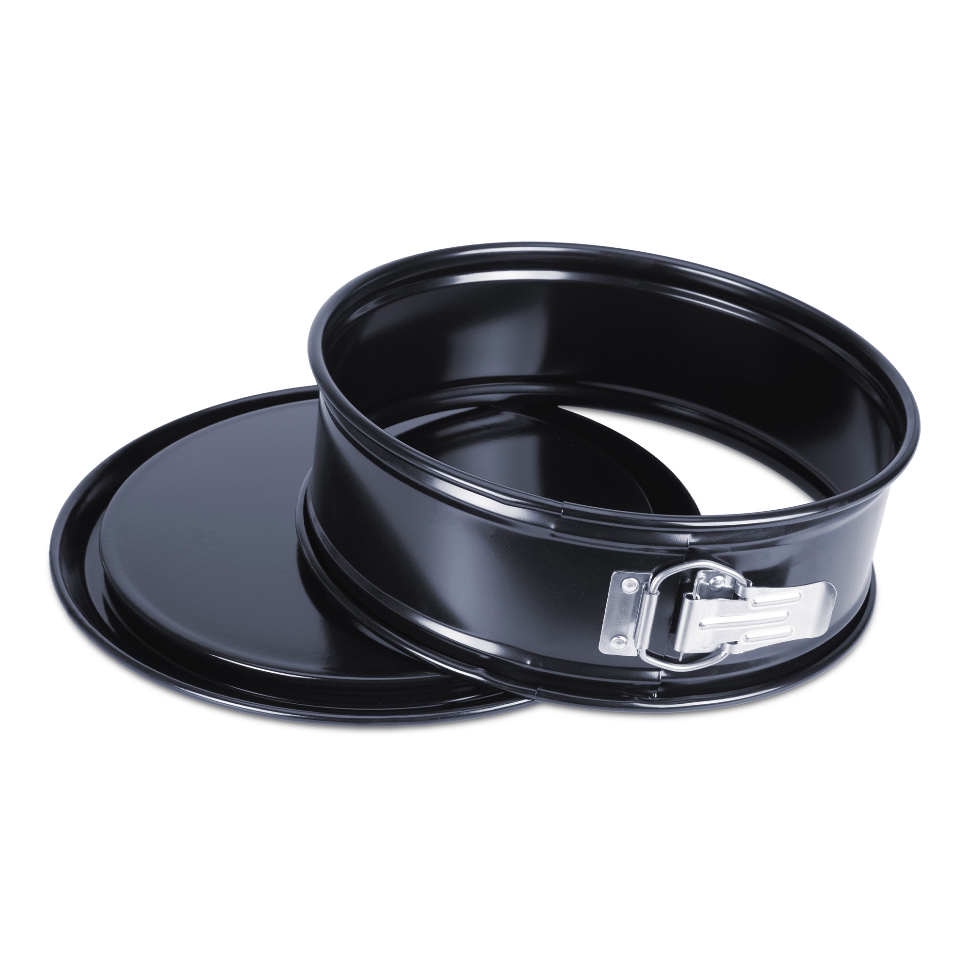 Runde schwarze Springform mit abnehmbarem Boden