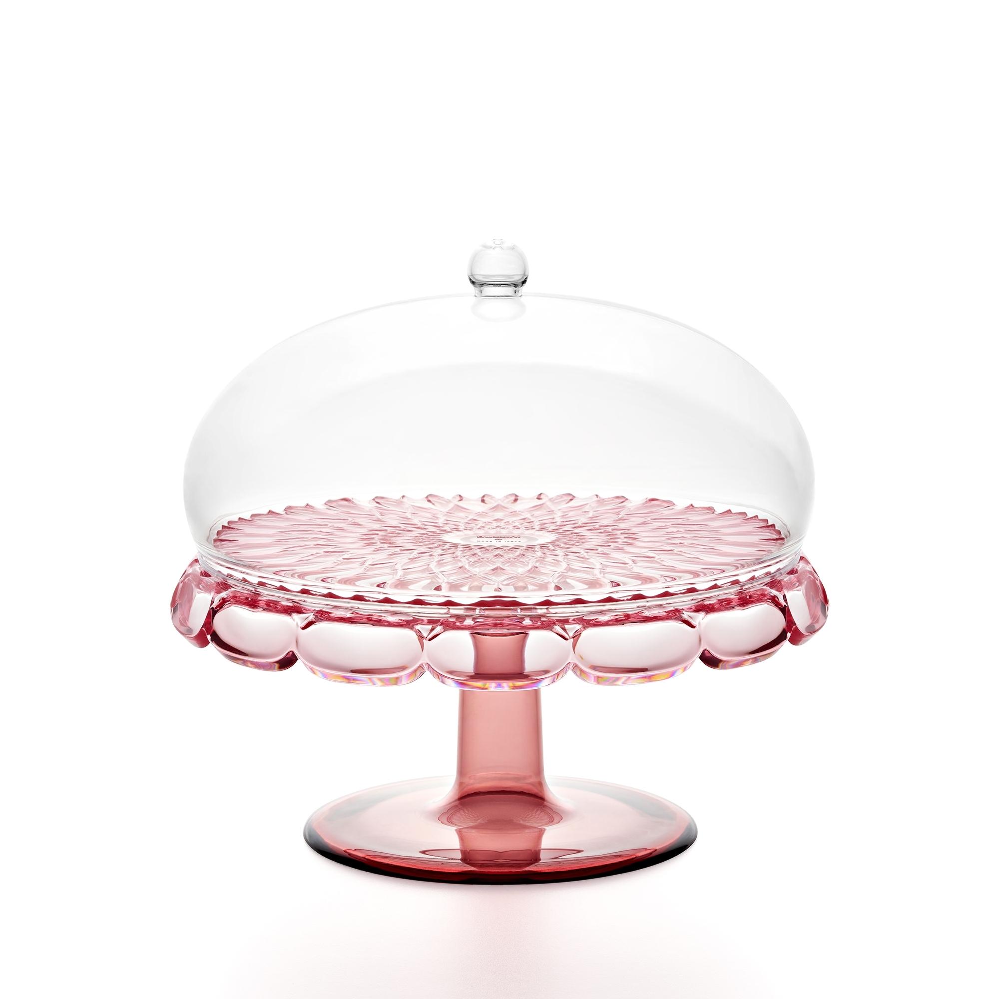 Guzzini - Cake plate with base and cover "Vanity" - Flamingo Pink