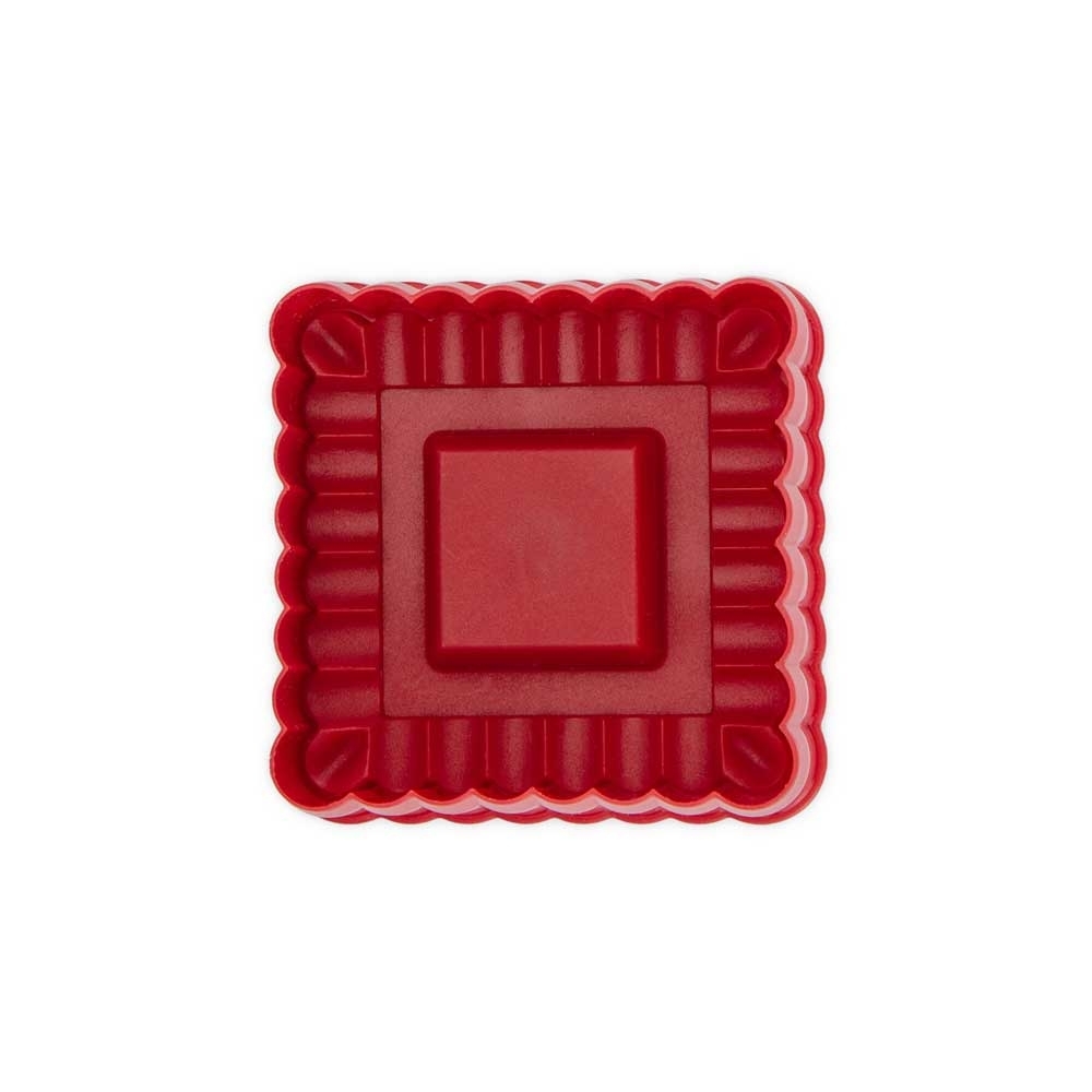 Städter - Prägeausstecher mit Auswerfer - Quadrat gewellt - mit Prägung und Auswerfer