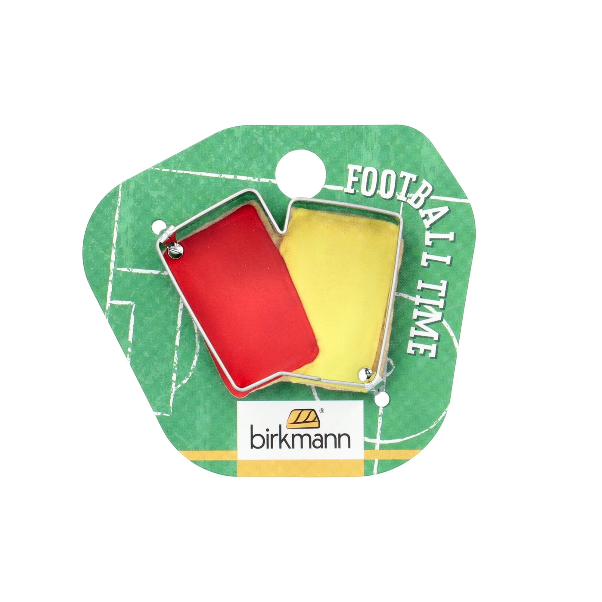 Birkmann - Yellow and red card-shaped cookie cutter - 4.5 cm