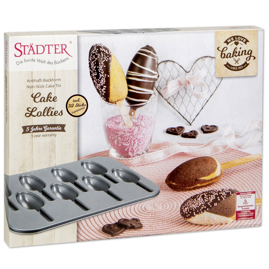 Städter non-stick cake lollies tin for 8 cakes 35x27 cm