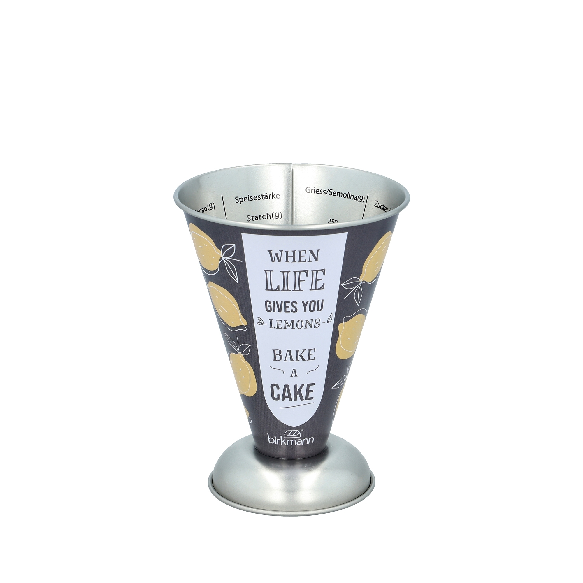 Birkmann Messbecher Cool Grey aus Weißblech mit Skalierung