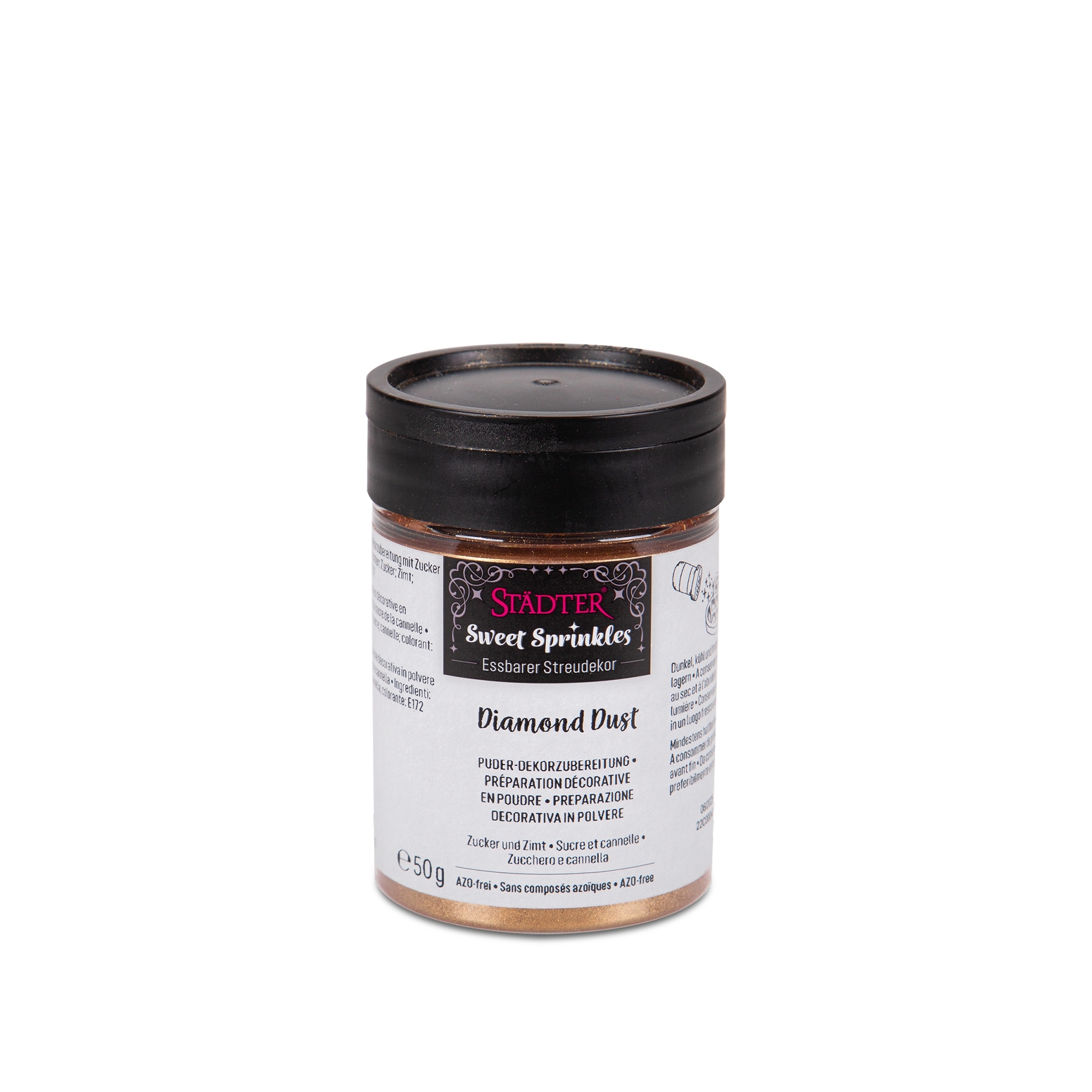 Städter - Essbarer Streudekor Diamond Dust Zimt Puder Gold (50g)