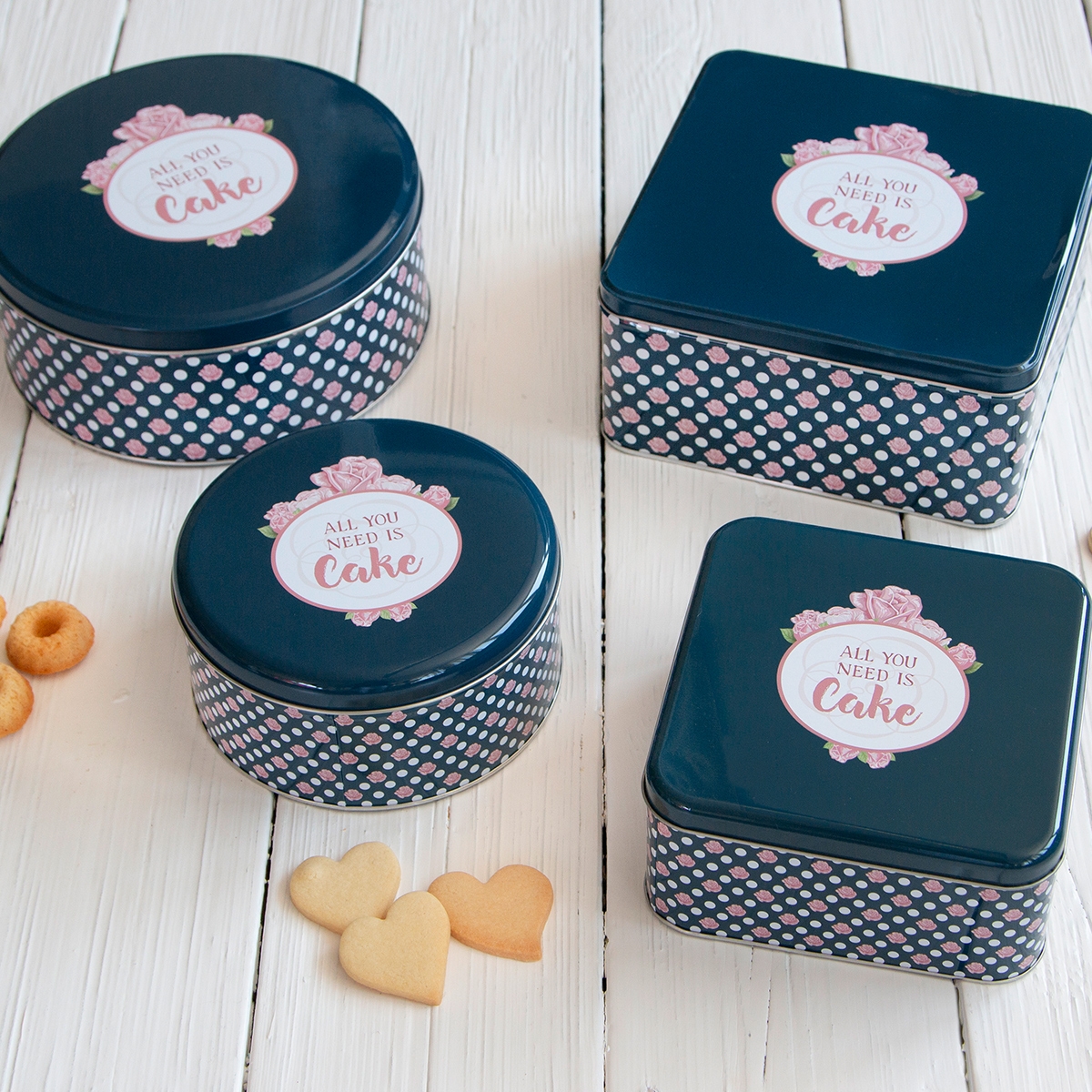 Städter - Plätzchendose - All you need is Cake  - Bunt - verschiedene Größen und Formen