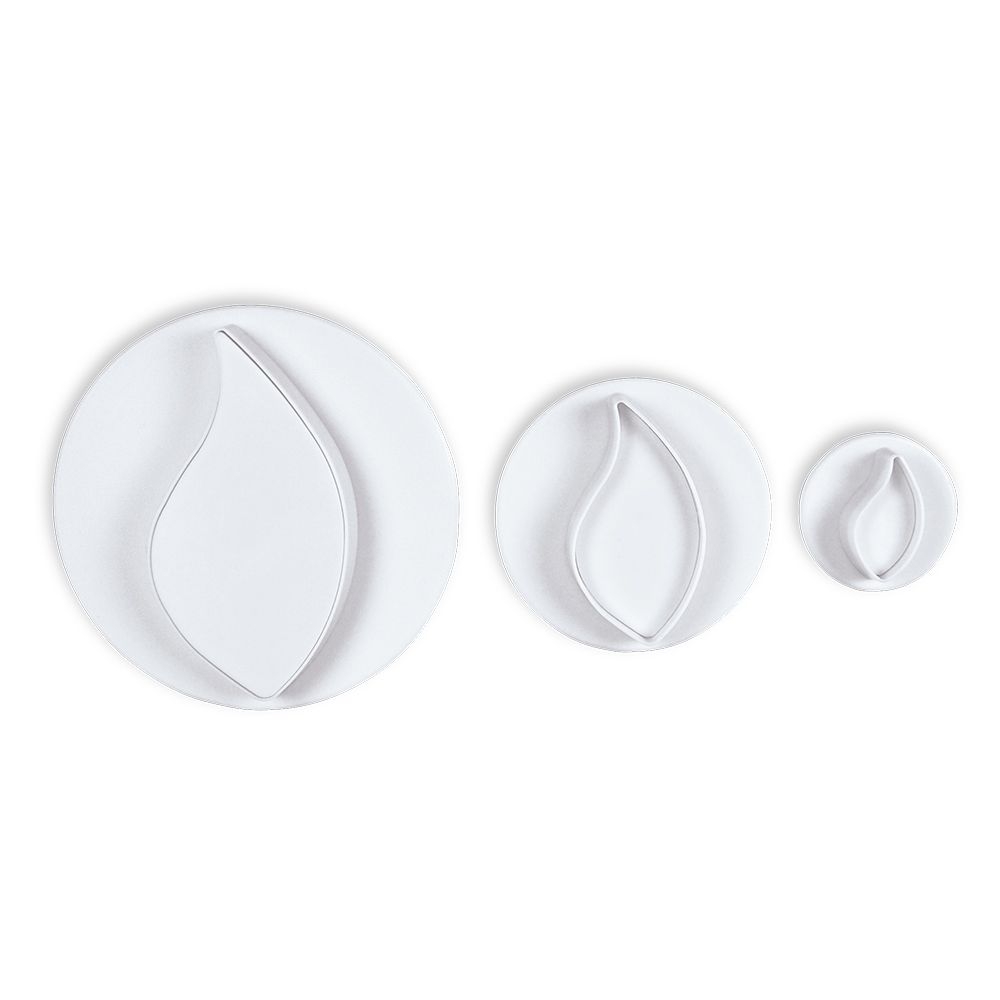 Städter - Ausstecher mit Auswerfer Blätter - 25 / 50 / 80 mm - Set, 3-teilig
