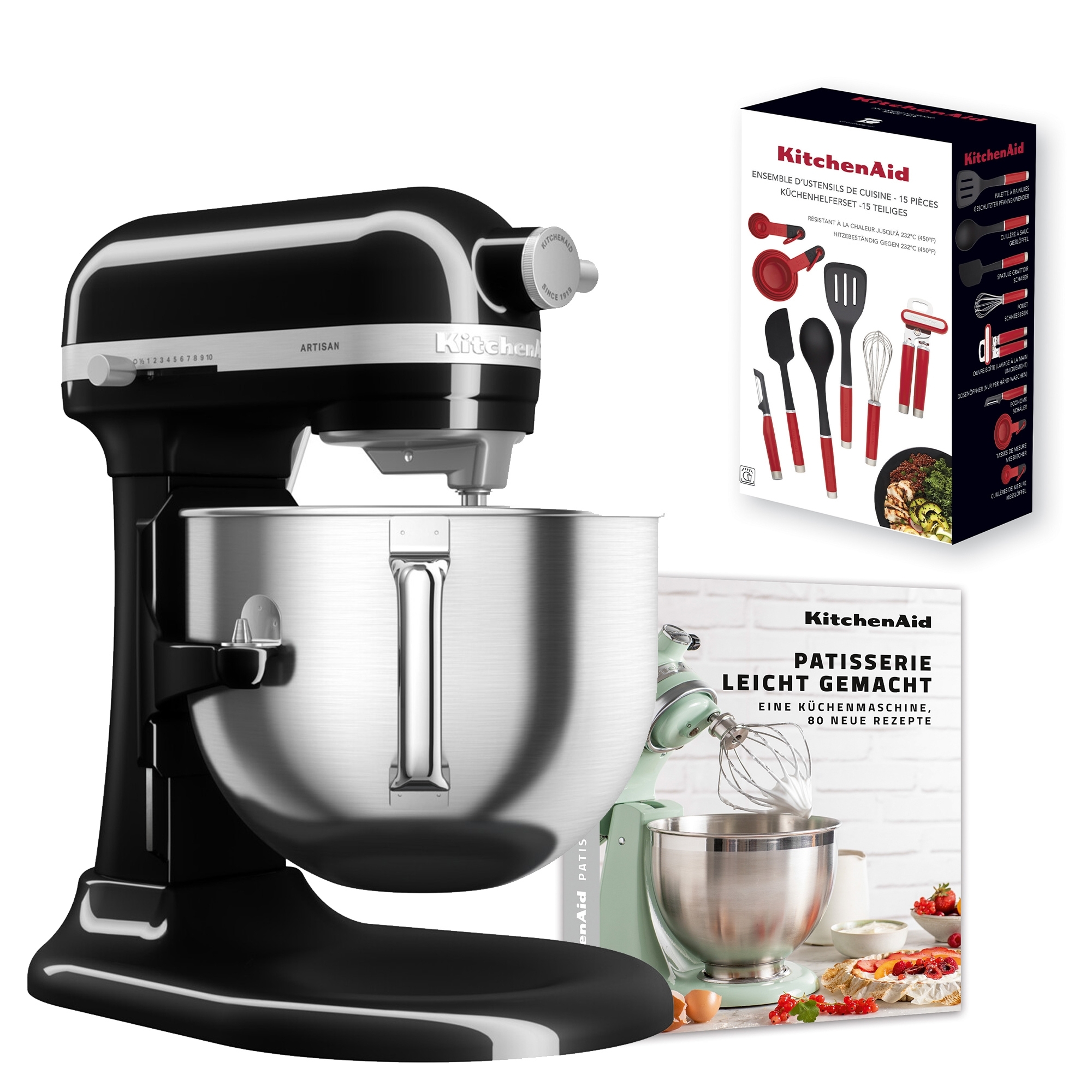 KitchenAid - Set food processor 6,6 L + 15 pcs kitchen aid set + recipe book "Patisserie made easy" - Onyx Black KitchenAid - Set food processor 6,6 L + 15 pcs kitchen aid set + recipe book "Patisserie made easy" - Onyx Black