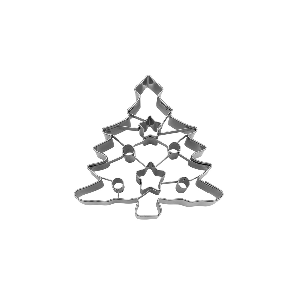 Städter - Cookie Cutter Christmas tree - with star and circle recess - 8 cm