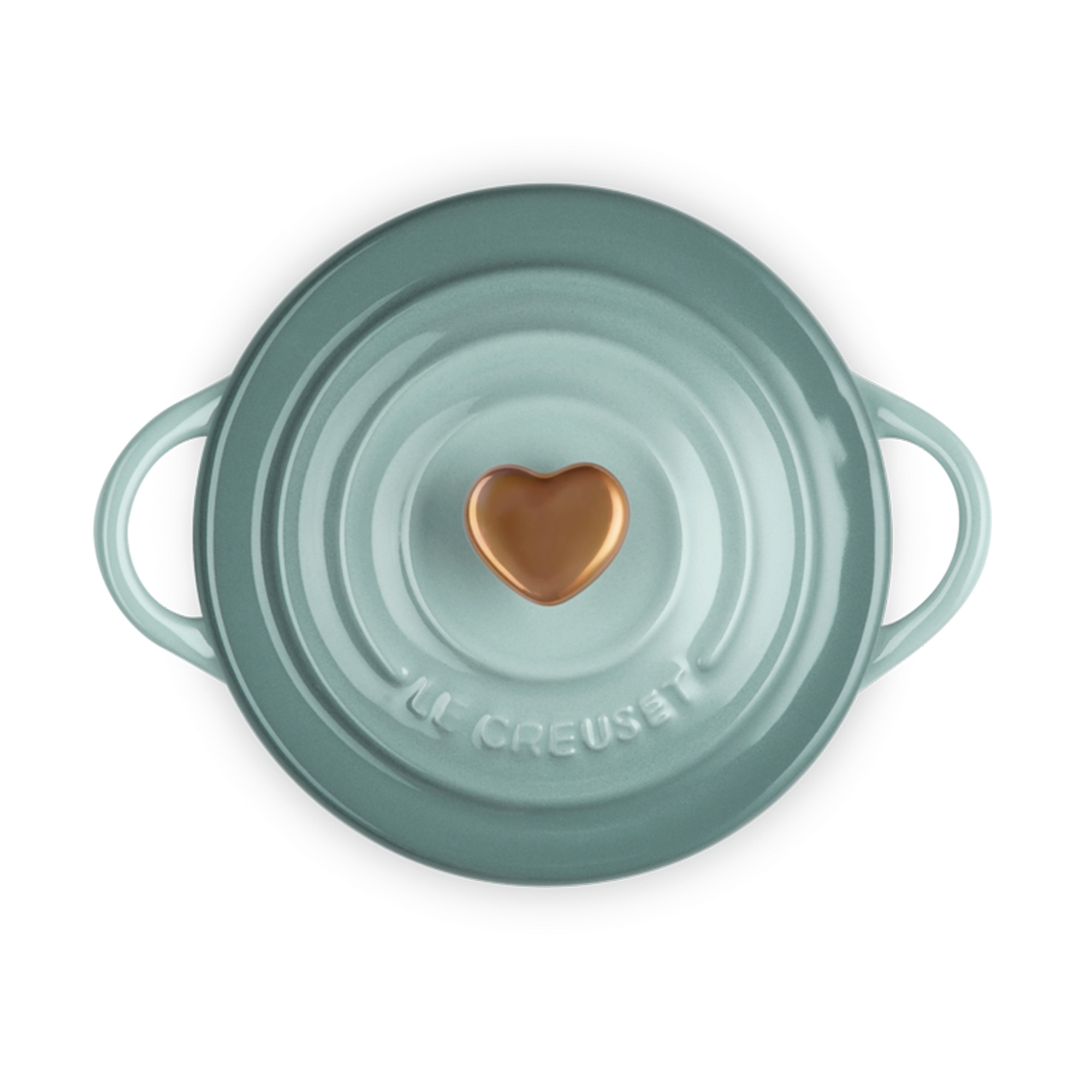 Le Creuset - Mini Cocotte mit goldenem Herzknauf Le Creuset - Mini Cocotte mit goldenem Herzknauf