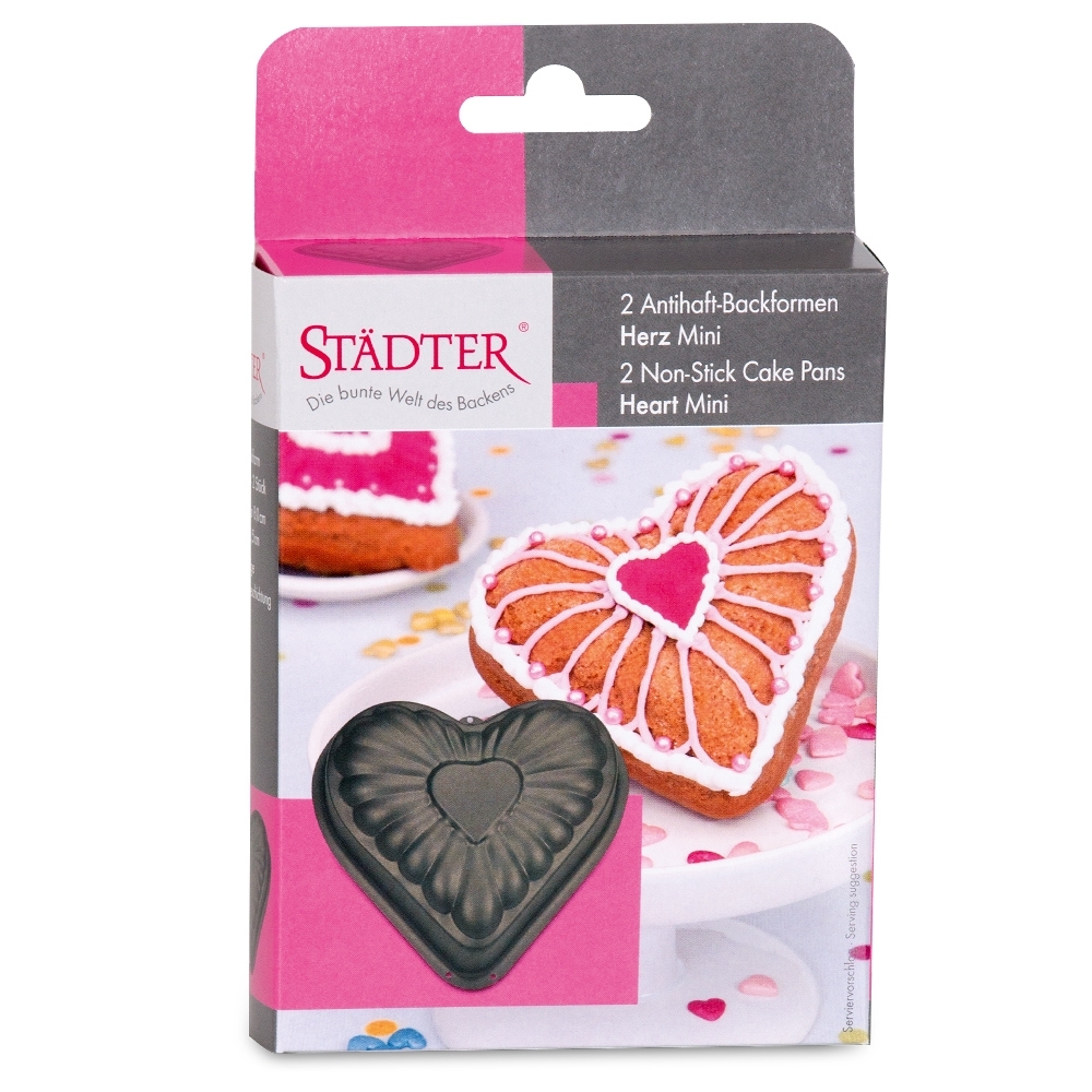 Städter - Motivbackform Herz - 8 x 3,5 cm - Mini - 2 Stück 100 ml