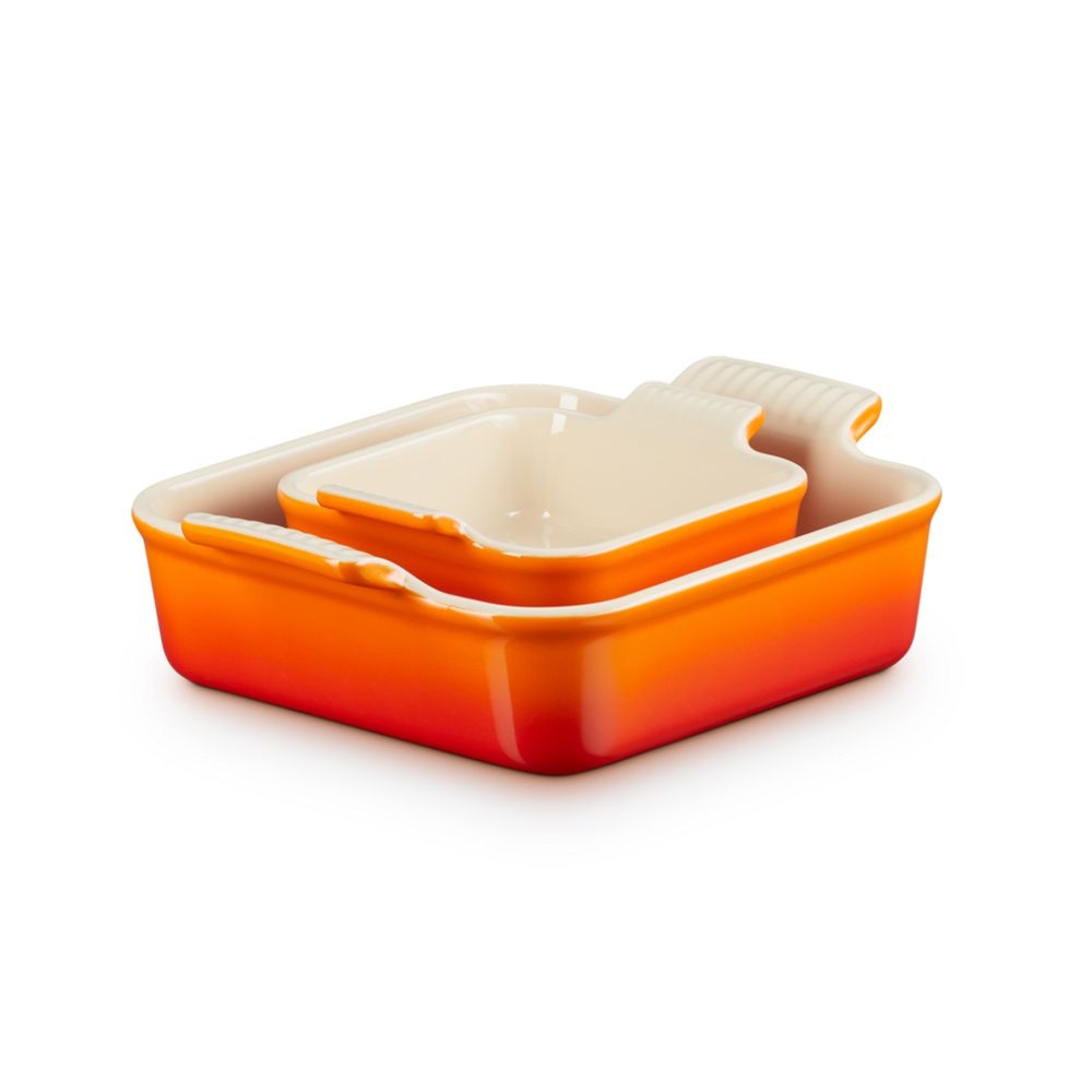 Le Creuset 2er-Set quadratische Auflaufformen Tradition Le Creuset 2er-Set quadratische Auflaufformen Tradition