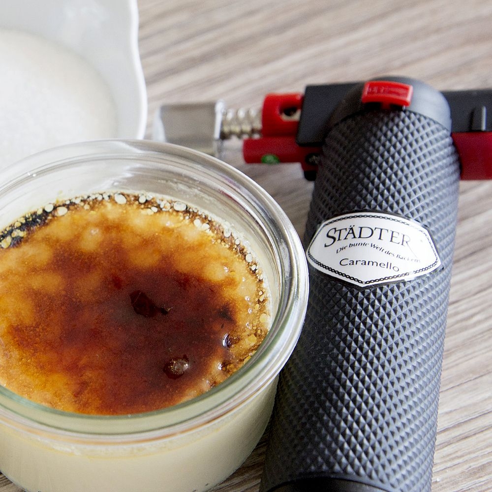 Städter - Butane gas torch Caramellowith safety lighter