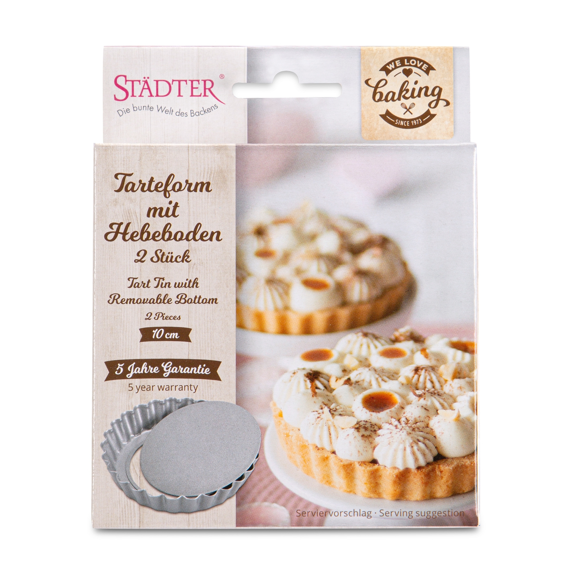 Städter - We-Love-Baking - Tarteform mit Hebeboden - 2 Stück - ø 10,0 cm / H 1,8 cm / 115 ml