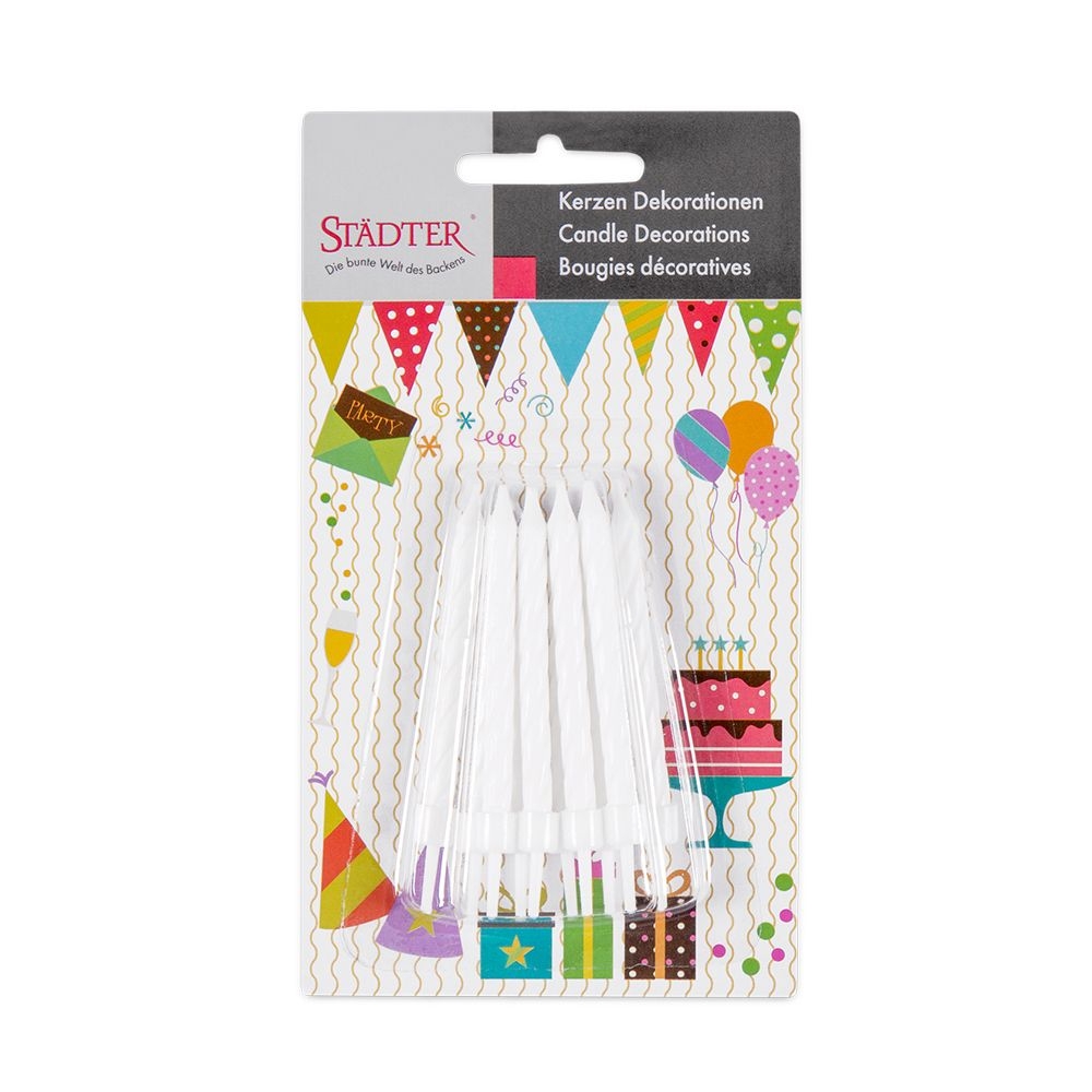 Städter - Kerze Geburtstag -  7,5 cm  - mit Halter - 10 Stück - verschiedene Farben