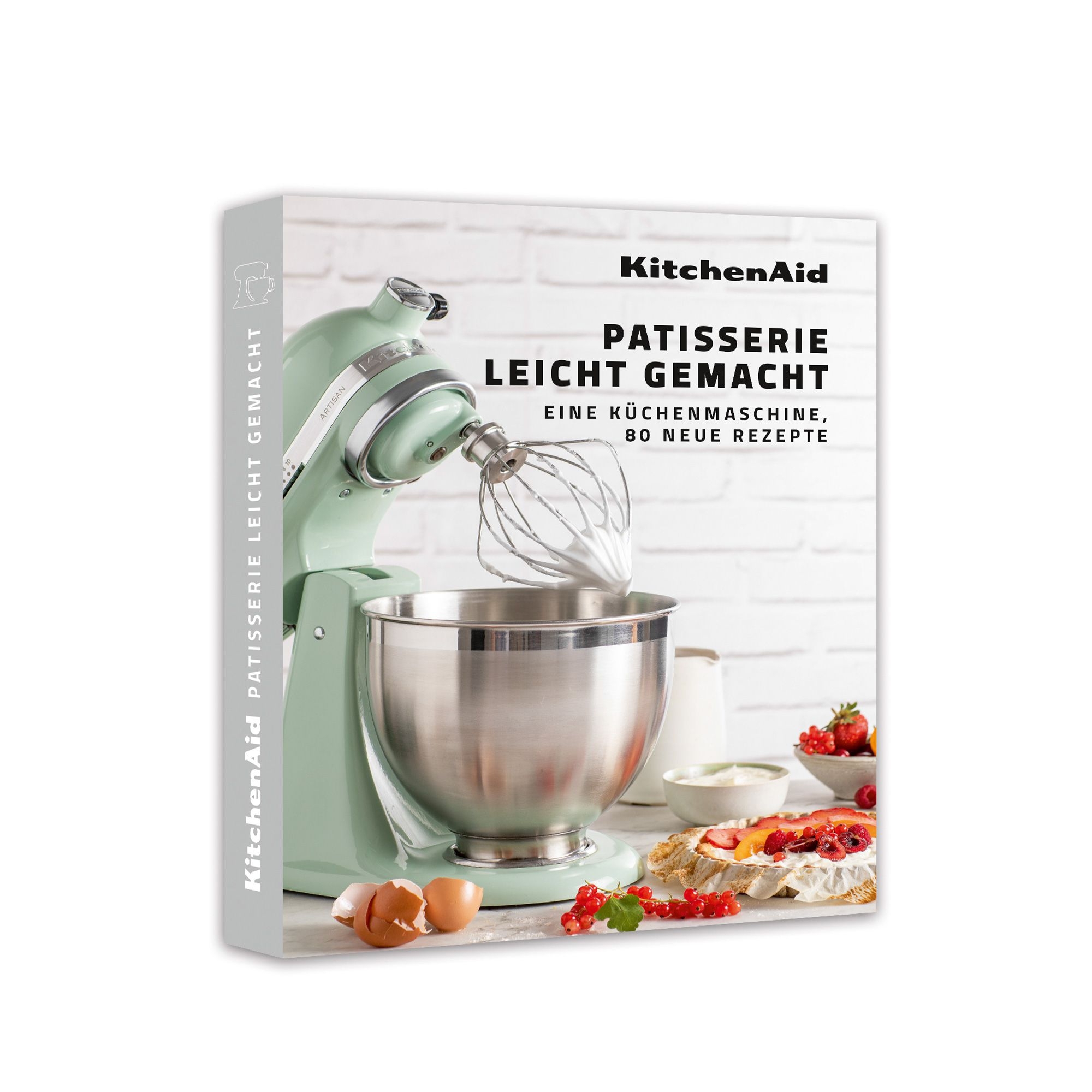 KitchenAid - Set food processor 6,6 L + 15 pcs kitchen aid set + recipe book "Patisserie made easy" - Contur Silver