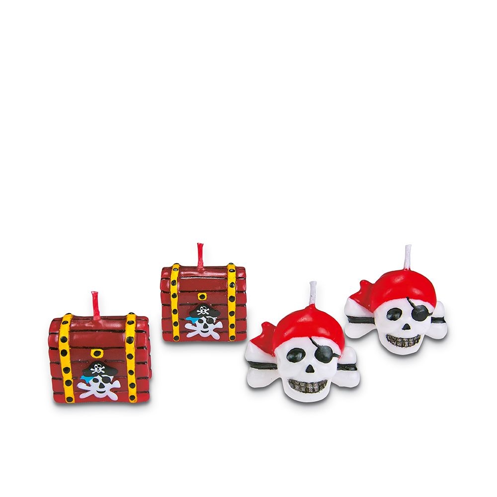 Städter - Kerze Pirat - 3 cm - Bunt - Set 4-teilig