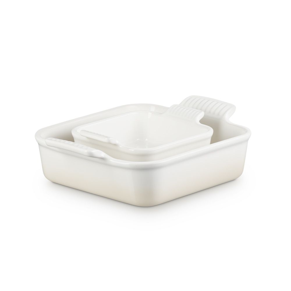 Le Creuset 2er-Set quadratische Auflaufformen Tradition Le Creuset 2er-Set quadratische Auflaufformen Tradition