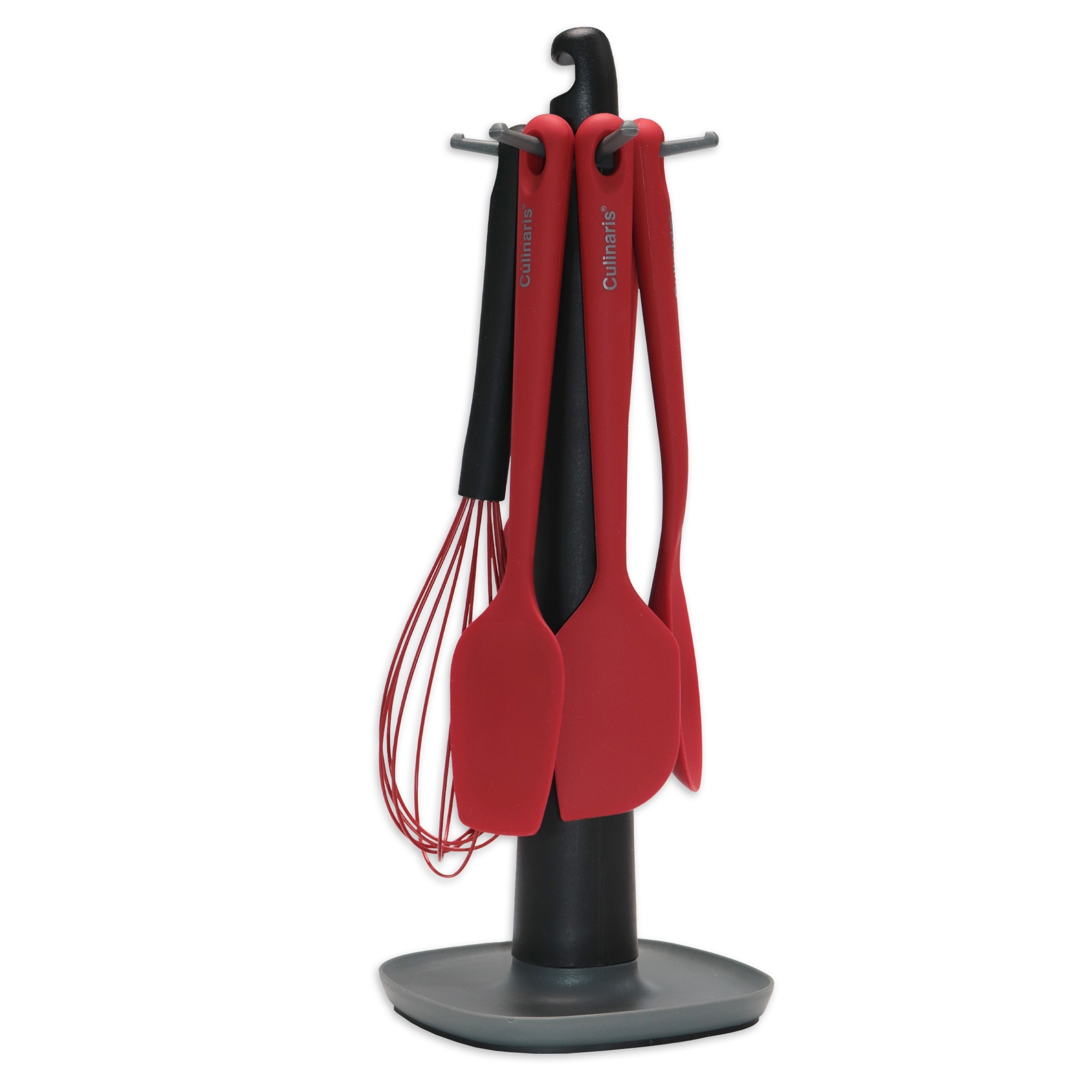 Backset 7-tlg. - 6 Silikontools mit Drehständer - rot | Culinaris