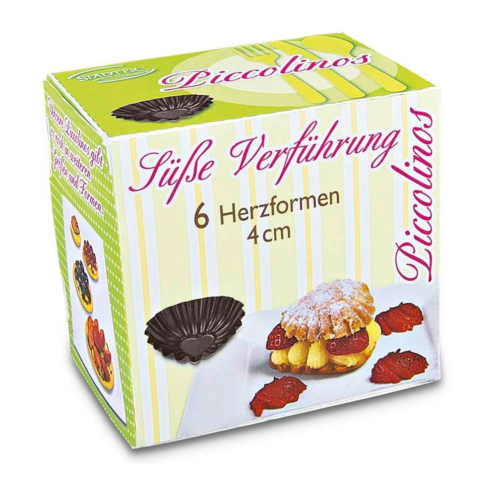 Städter - Mini Backform Herz - 6 Stück - verschiedene Größen