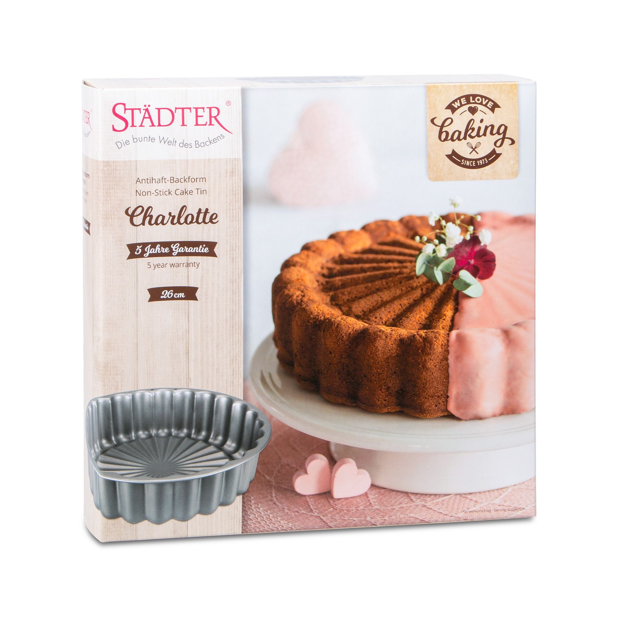 Städter - We love Baking Charlotte metal silver - ø 26 cm / H 7 cm
