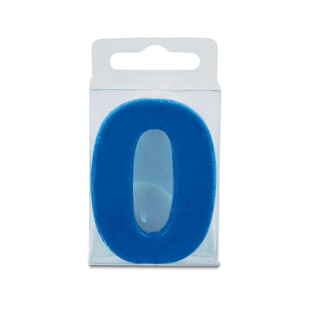 Städter - Kerze Ziffer - 4,5 cm - Blau mit Halter