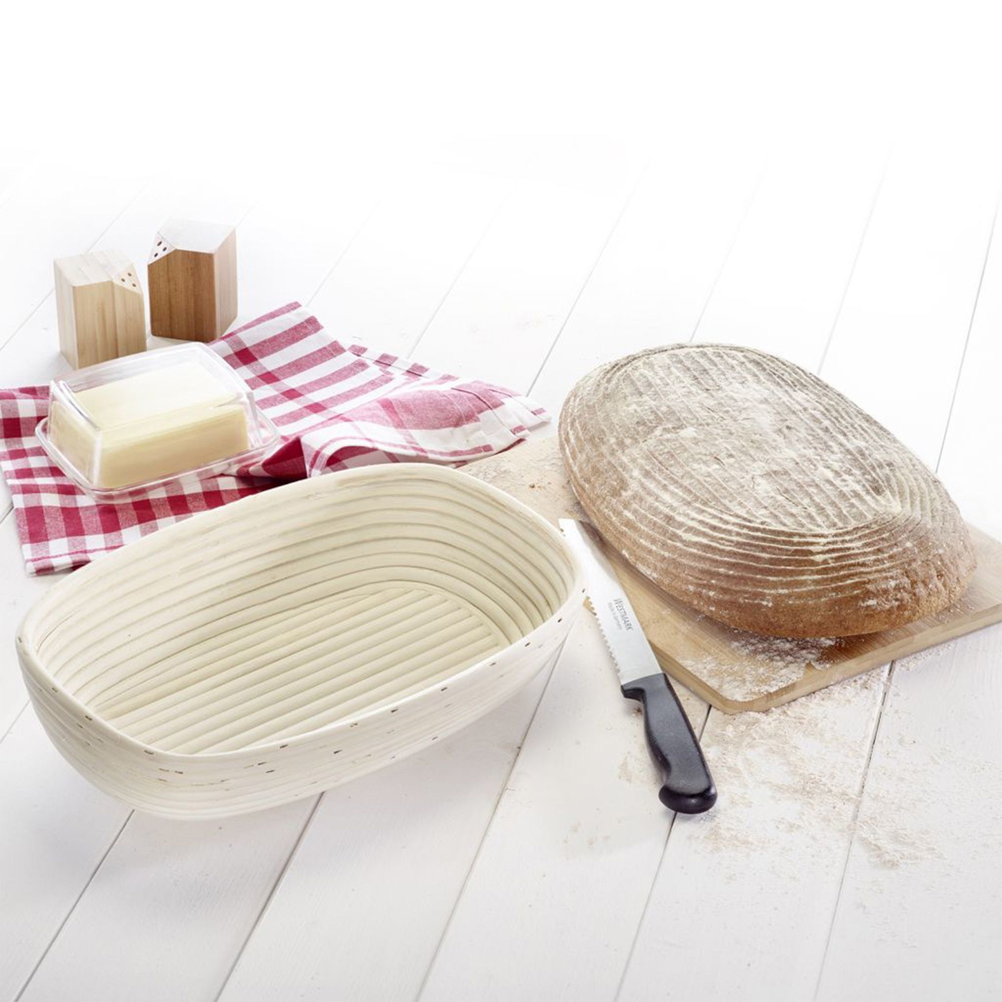 Westmark - Oval proofing basket with cover - 33.5 x 20.5 x 8 cm