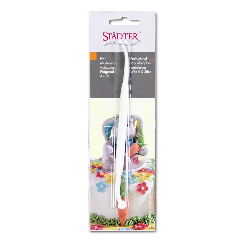 Städter - Modellierwerkzeug Prägerad & Prägestift - Weiß - 16 cm