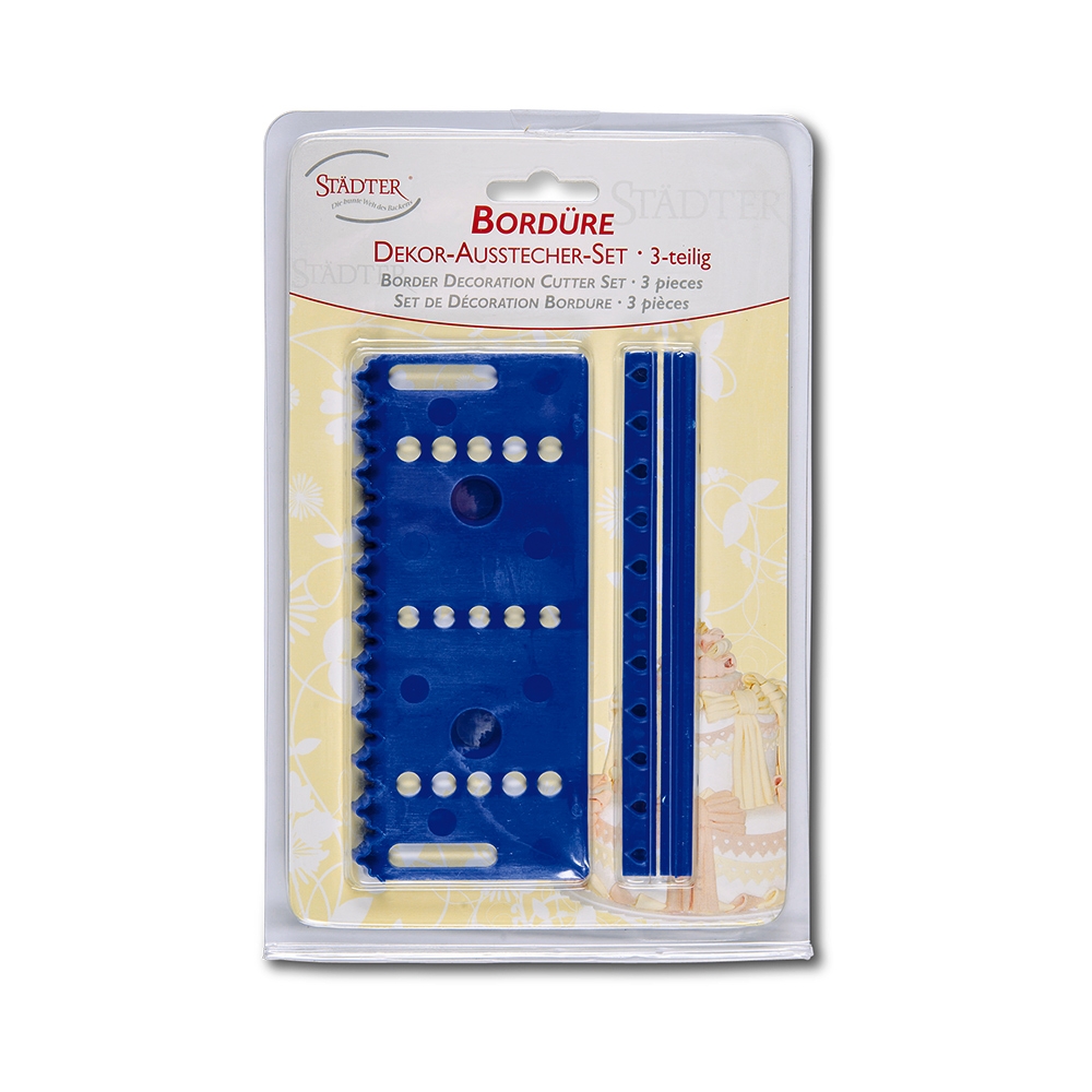 Städter - Prägestempel Bordüre ca. 14,5 cm Blau Set, 3-teilig