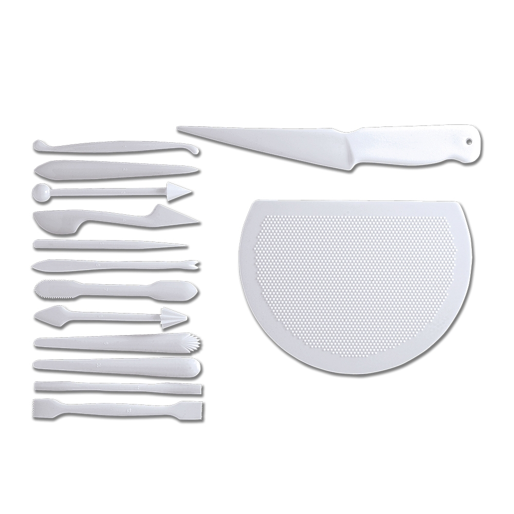 Städter - Modellierwerkzeug Marzipandekor Weiß Set, 15-teilig