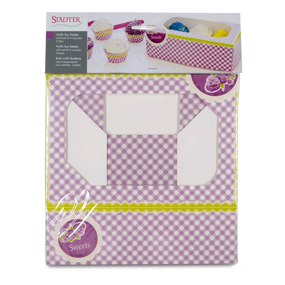 Städter - 6er Muffinbox - 24 x 16,5 x 7,5 cm - verschiedene Muster