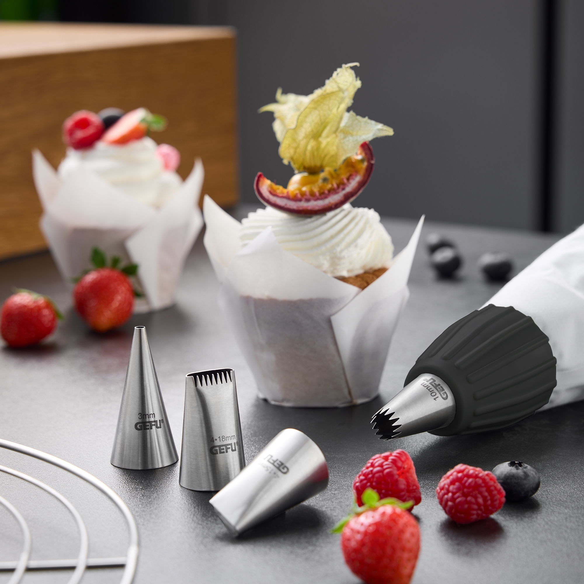 Gefu - Piping nozzle set DECORE, 4 pieces Gefu - Piping nozzle set DECORE, 4 pieces