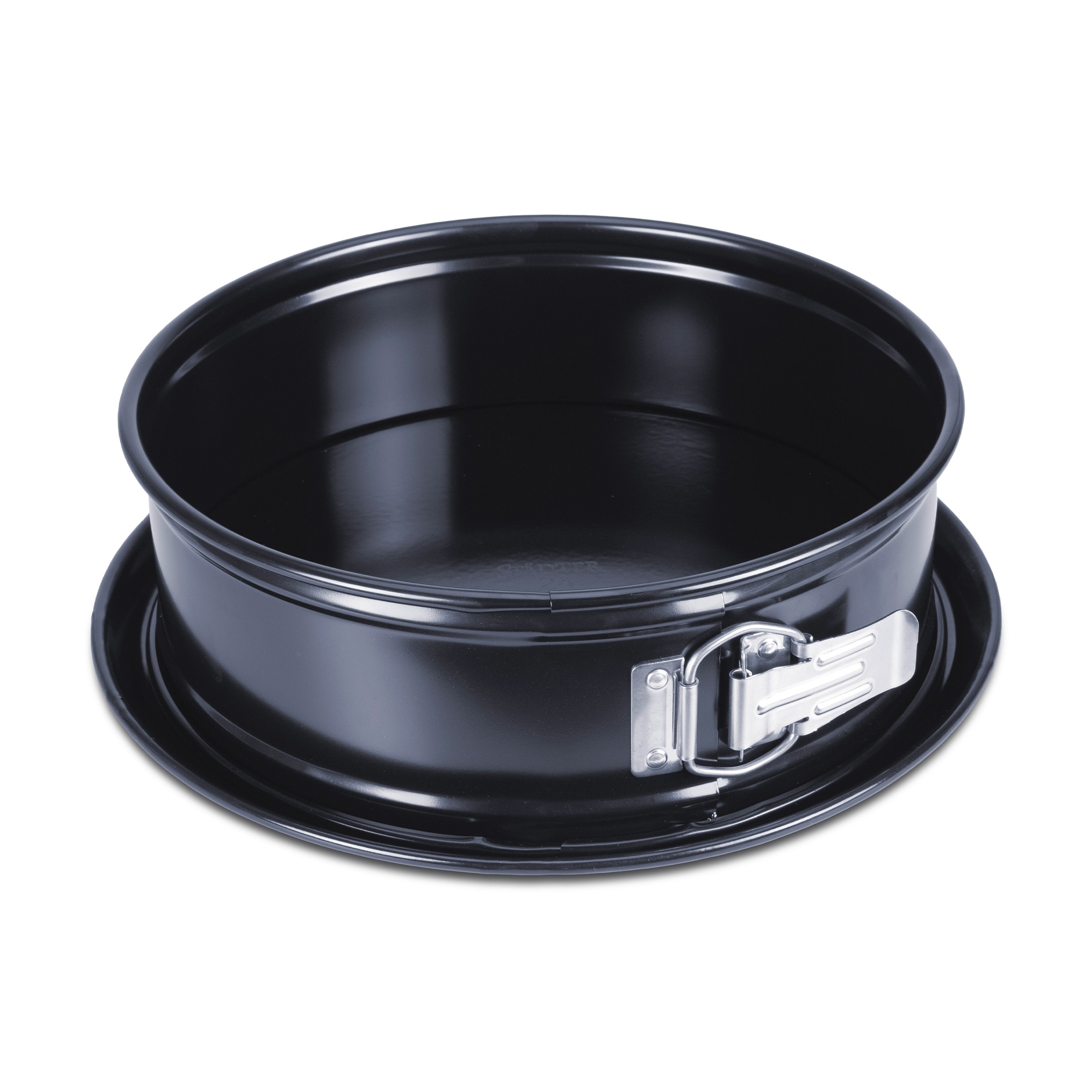 Schwarze runde Springform mit Antihaftbeschichtung