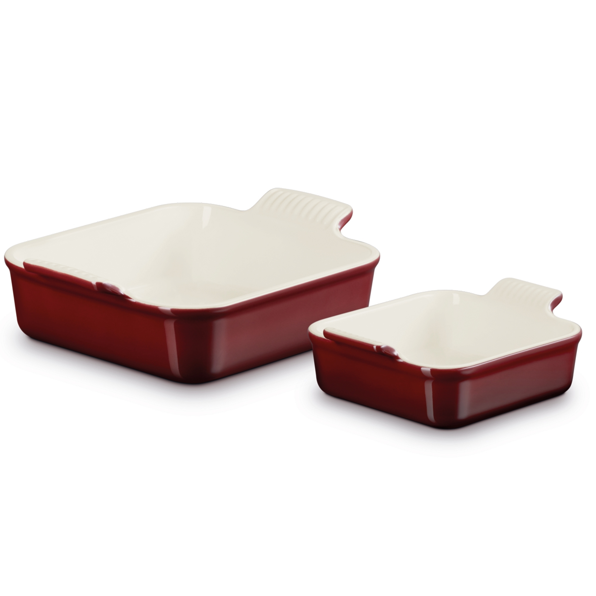 Le Creuset - 2er-Set quadratische Auflaufformen Tradition - Garnet Le Creuset - 2er-Set quadratische Auflaufformen Tradition - Garnet