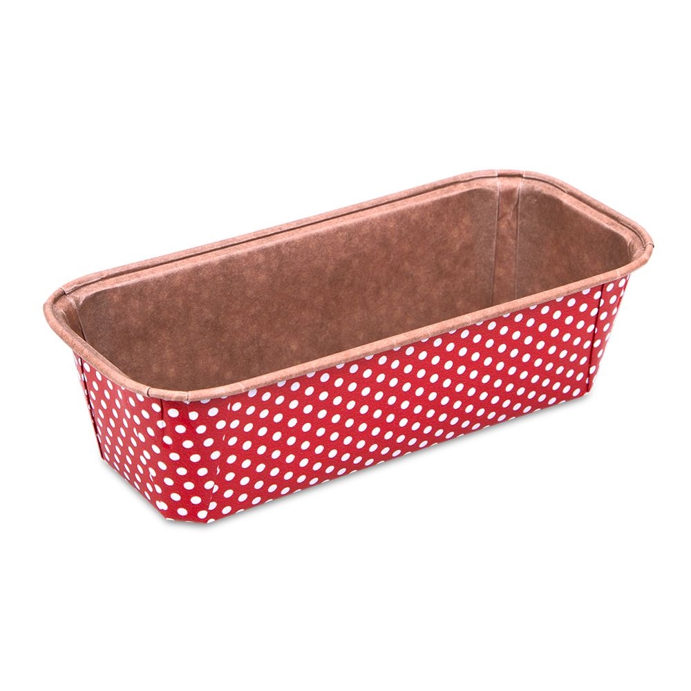 Städter - Papierbackform Kastenform Rot Mini - 17,5 x 7 cm - 6 Stück