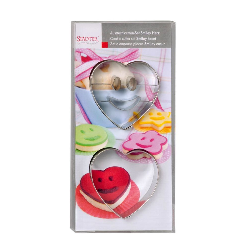 Städter - Prägeausstecher Lachendes Herz - 5,5 cm - Set, 2-teilig