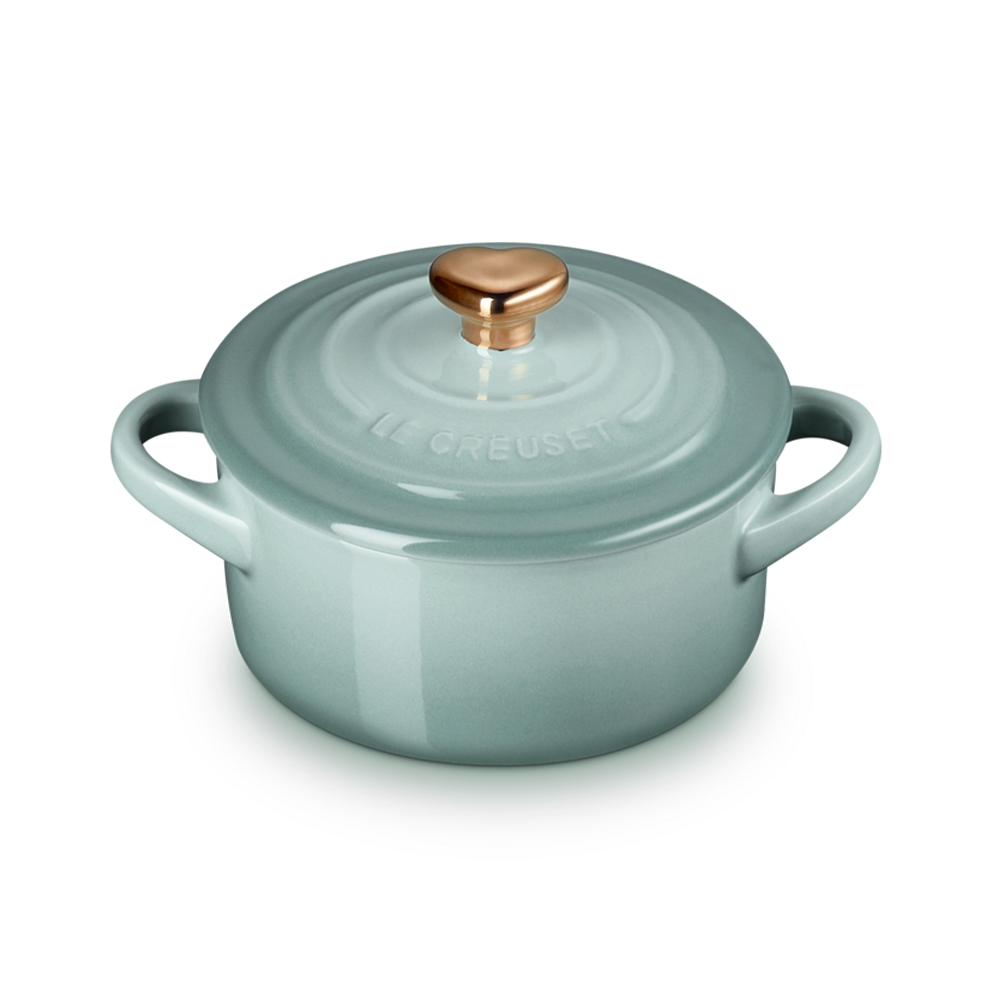 Le Creuset - Mini Cocotte mit goldenem Herzknauf Le Creuset - Mini Cocotte mit goldenem Herzknauf