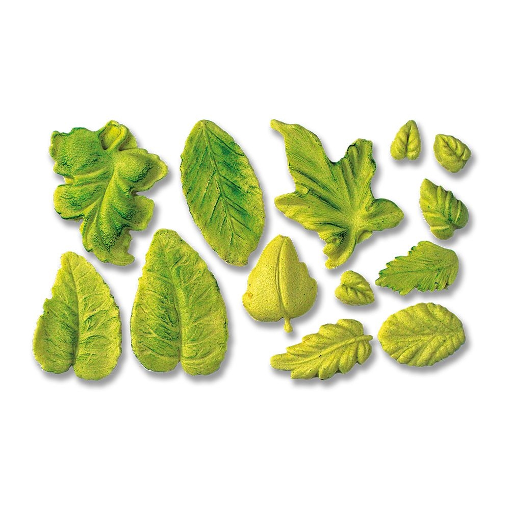 Städter - Fondant mould Leaves - 1–3 cm - 13er-Reliefform Städter - Fondant mould Leaves - 1–3 cm - 13er-Reliefform