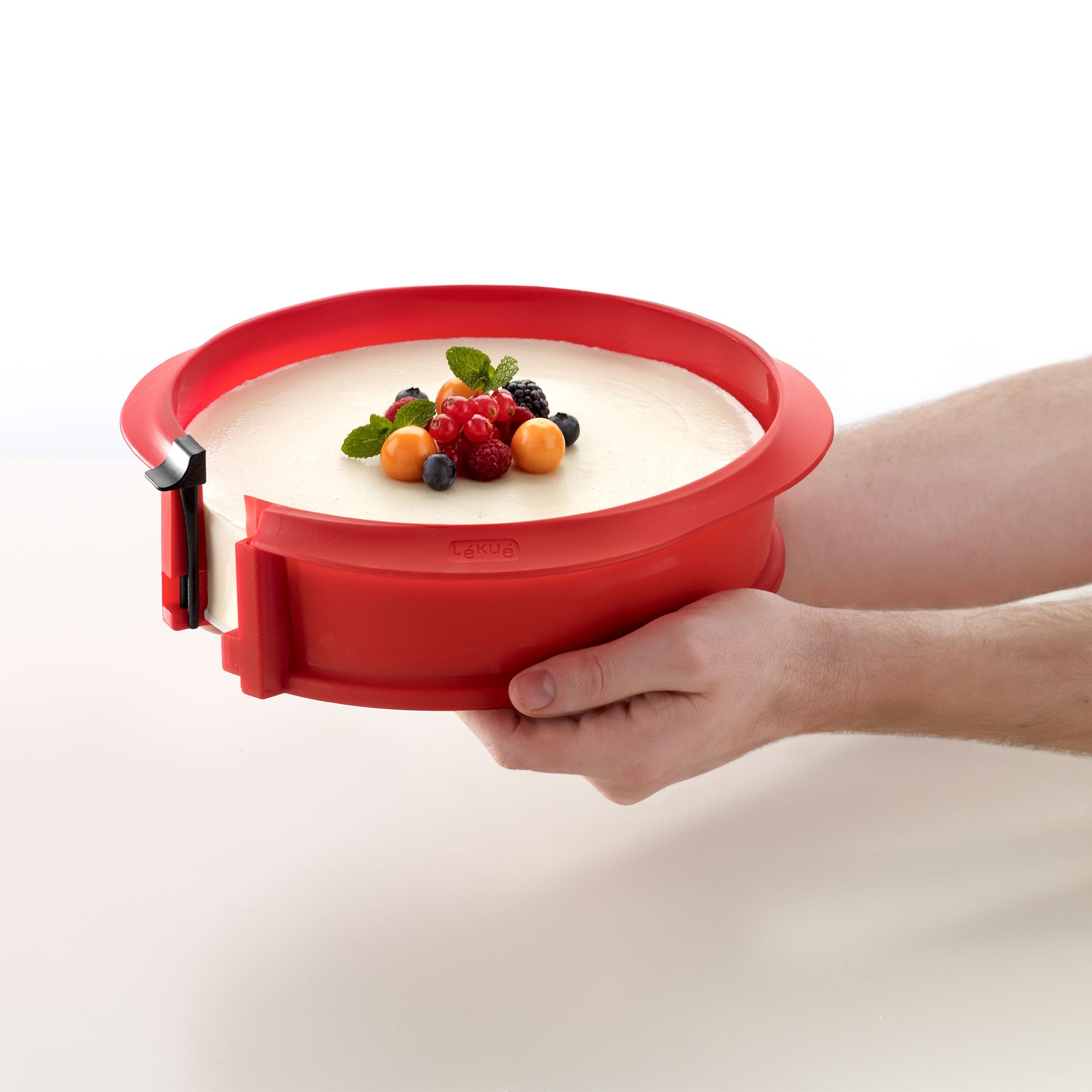 Lékué - Springform mit Servierteller, 23 cm rot