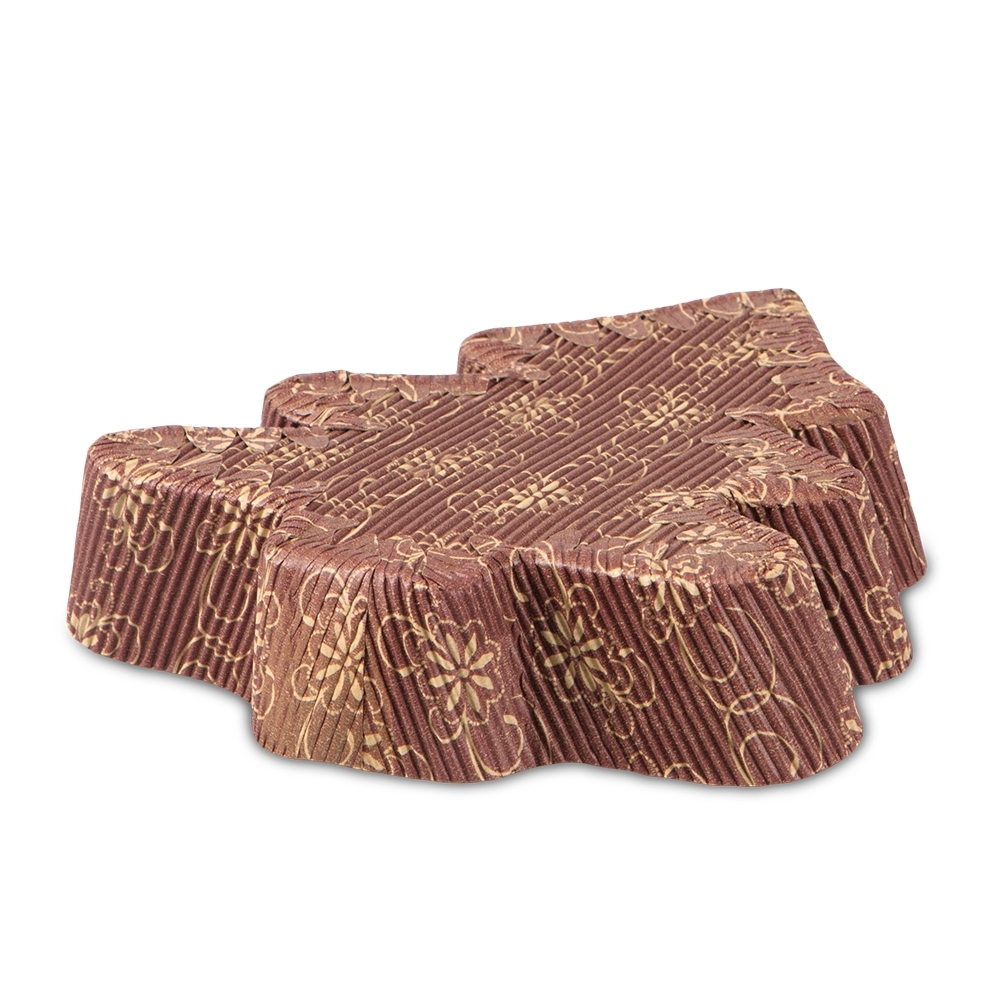 Städter - Paper baking pan Fir tree / Christmas tree - 16 x 18 cm / H 3,5 - brown - 4 Stück