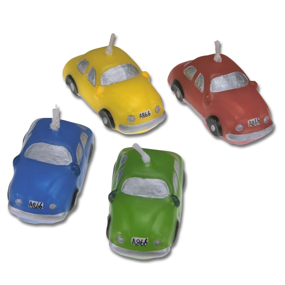 Städter - Kerze Auto Bunt - 5 cm - 4-teiliges Set