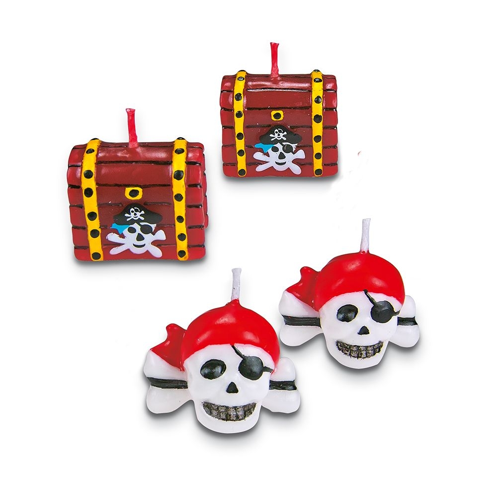 Städter - Kerze Pirat - 3 cm - Bunt - Set 4-teilig