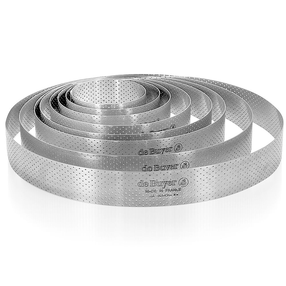 de Buyer - Tortenring gelocht - Höhe 3,5 cm - Valrhona de Buyer - Tortenring gelocht - Höhe 3,5 cm - Valrhona