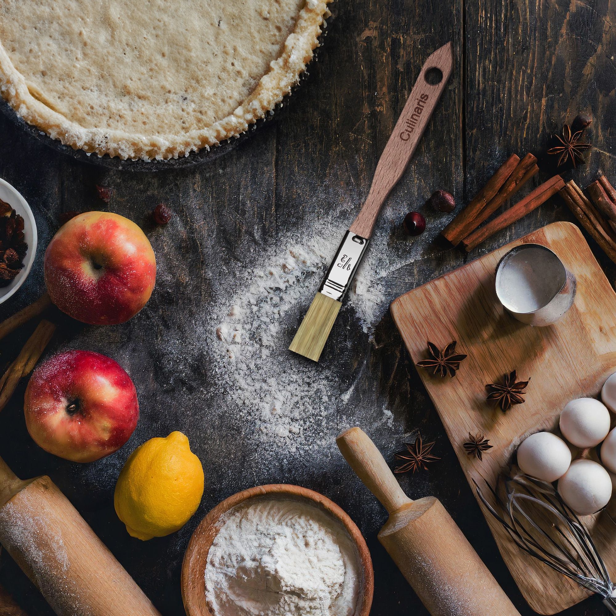 Wide brush - beech wood - 1/2 inch | Culinaris