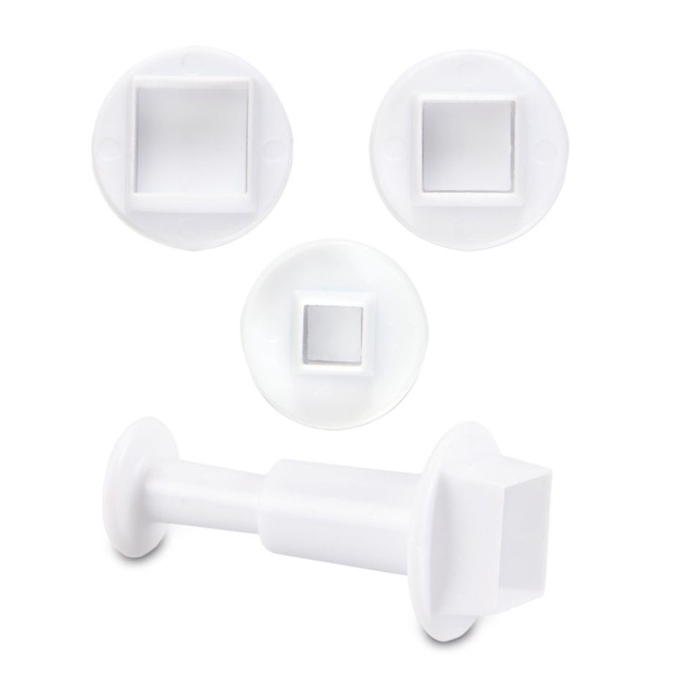 Städter - Ausstecher mit Auswerfer Quadrate - 7 / 10,5 / 14 mm - Set, 3-teilig