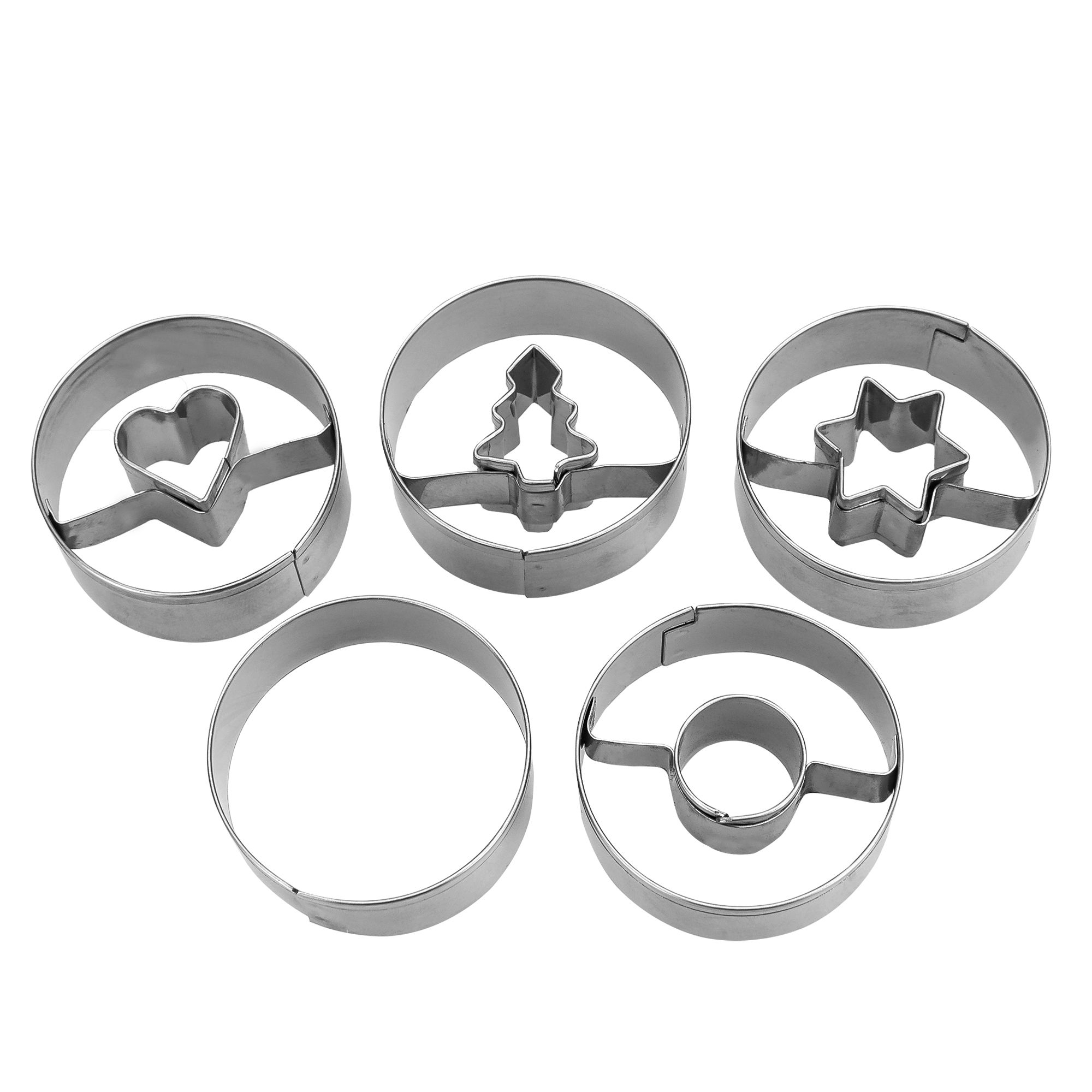 Städter - Linzer-Ausstecher Spitzbub - Set glatt, 5-teilig Edelstahl ø 4 cm / H 1,5cm