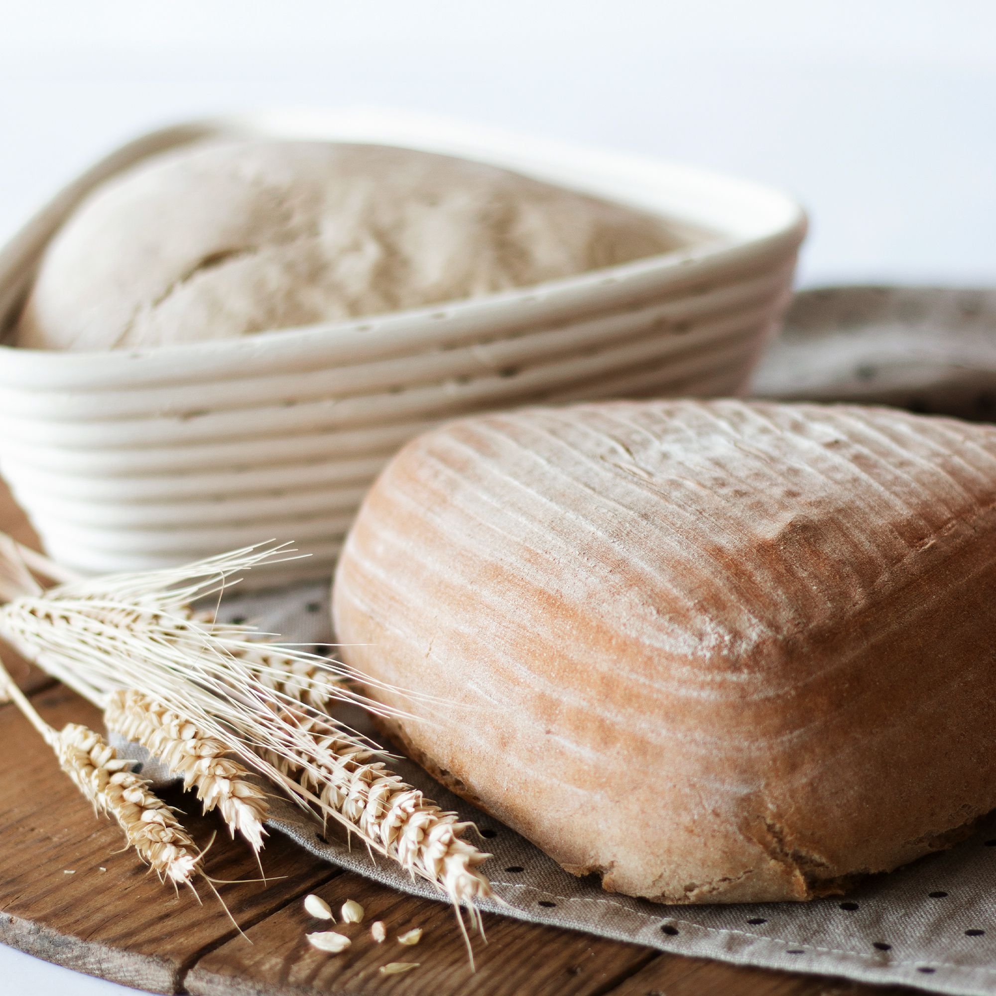 Städter - Gärkorb Dreieck mit Leinenüberzug, Rattan 25 x 25 cm / H 8,5 cm