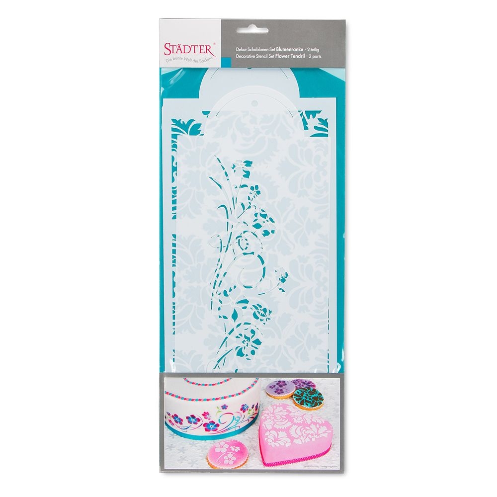 Städter - Schablone Blumenranke - 37 x 17 cm / 33 x 15 cm -Set 2-teilig