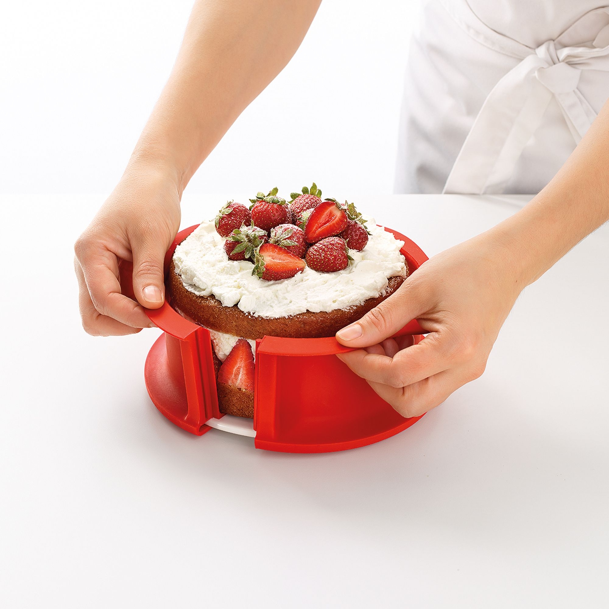 Lékué - Springform mit Servierteller, 15 cm rot