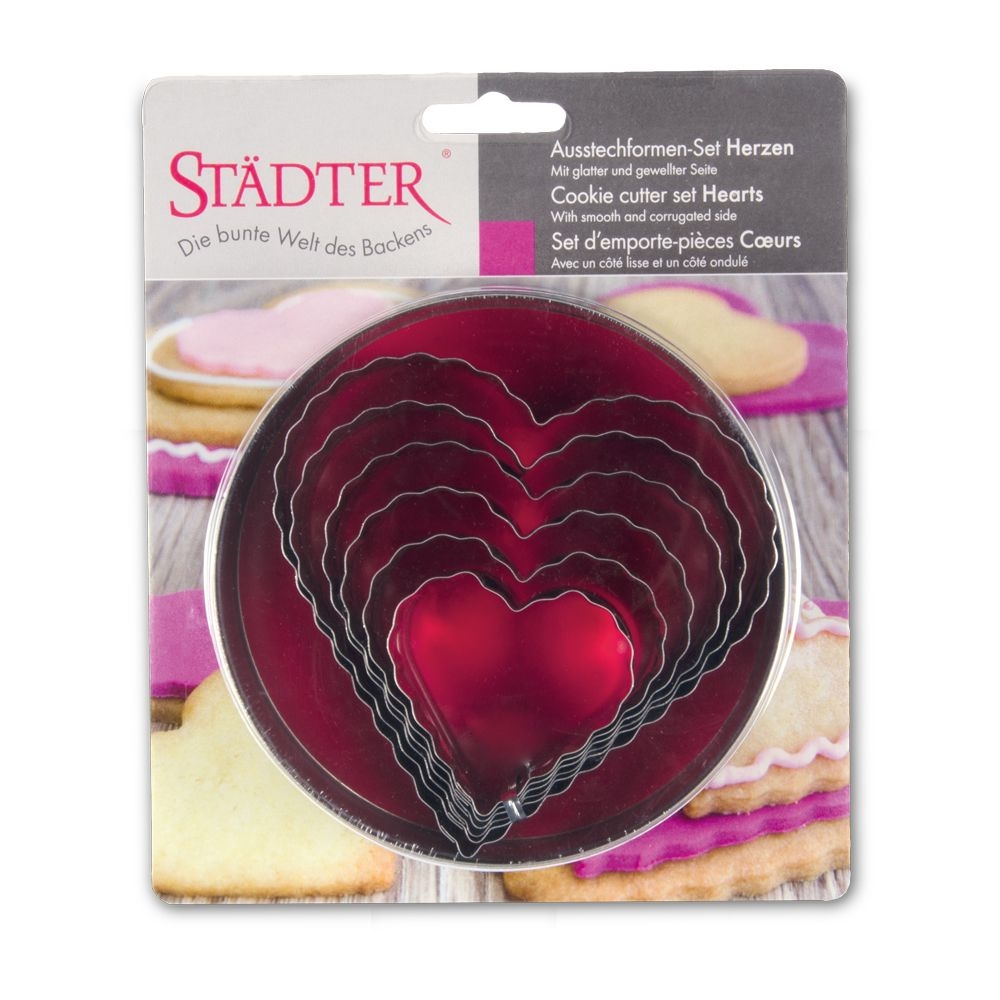 Städter - Ausstecher Herzen 6-teiliges Set - 5–10,5 cm