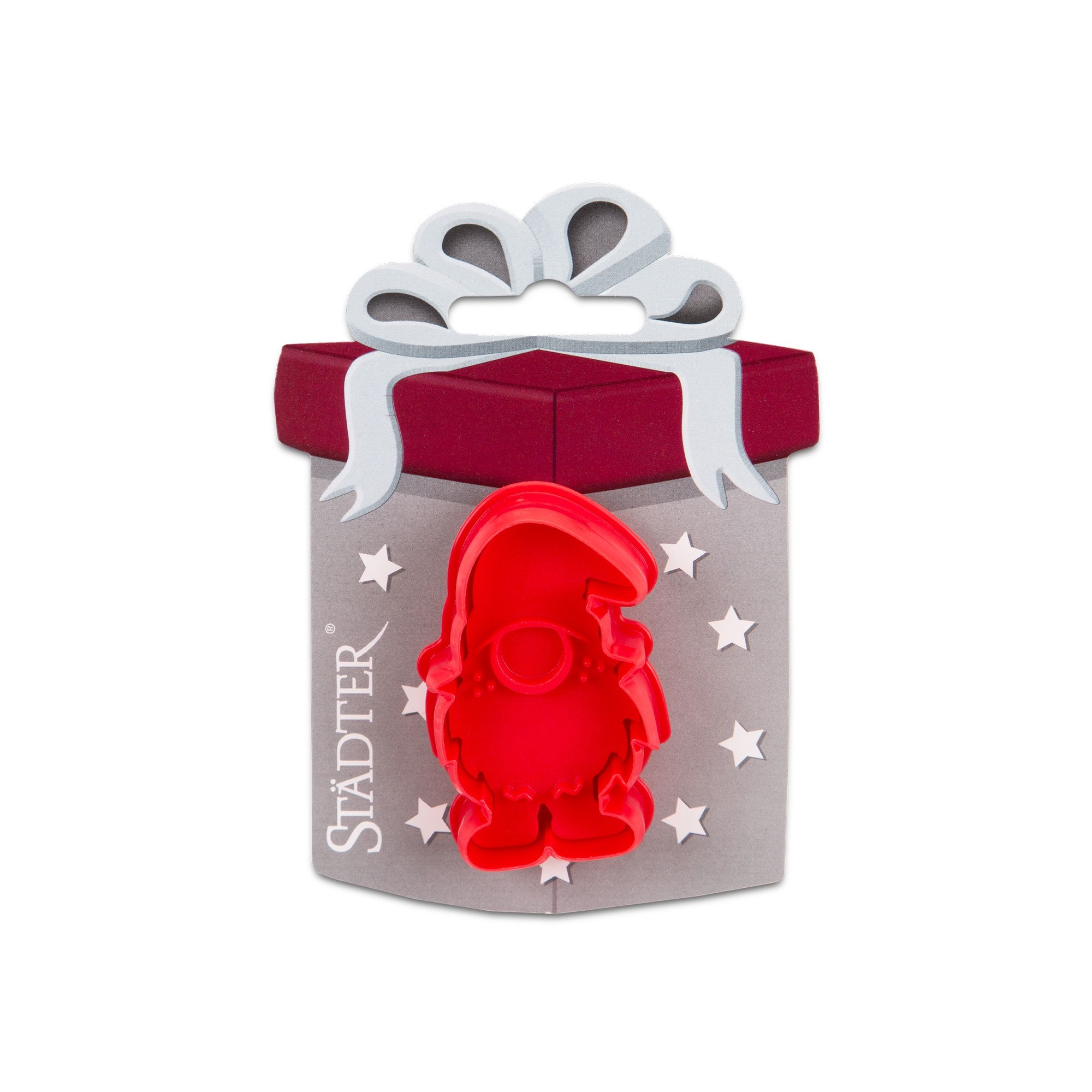 Städter - Embossing cookie cutter elf - 6 cm - red Städter - Embossing cookie cutter elf - 6 cm - red